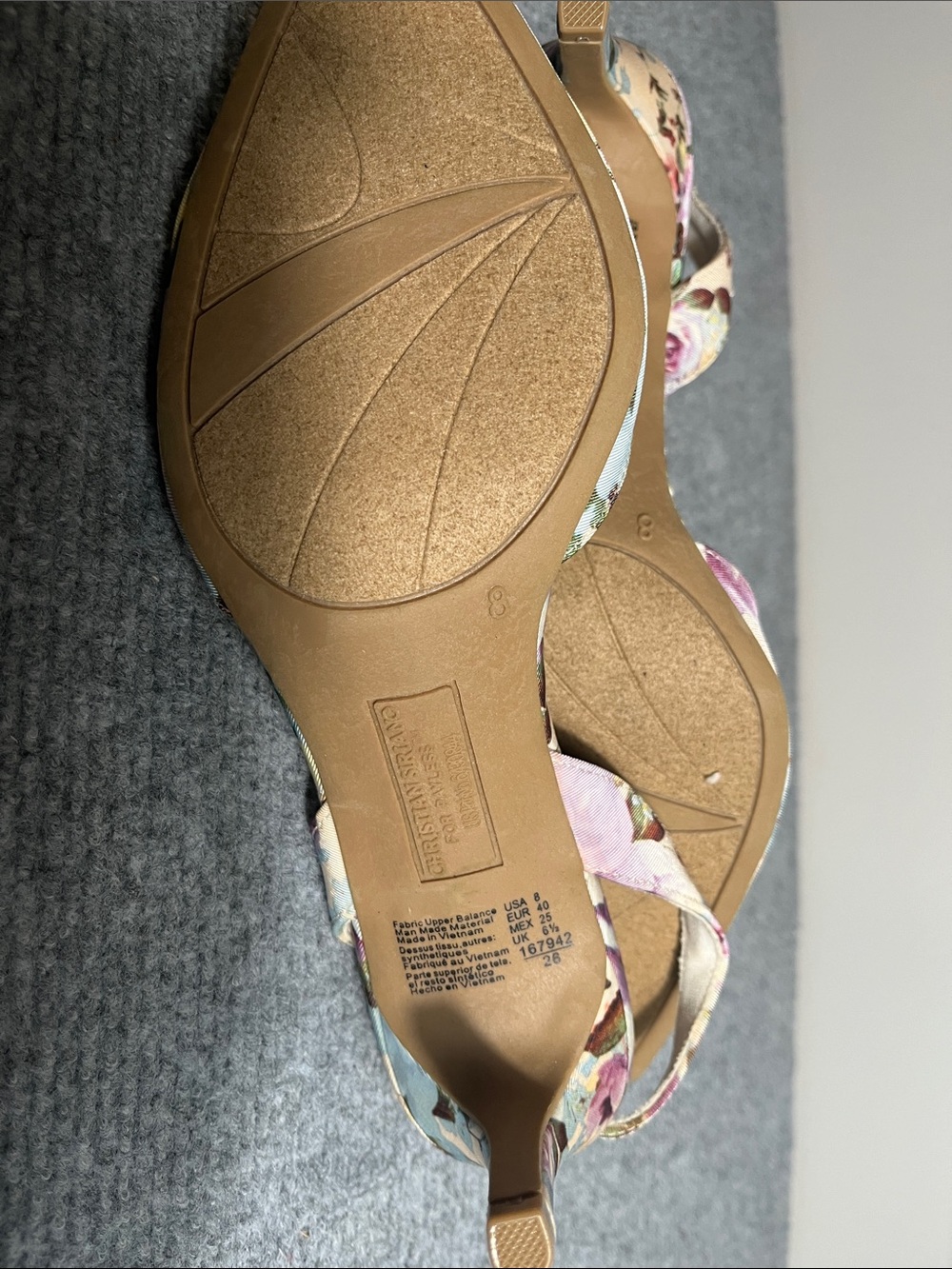 Christian Siriano Pink Floral Pointed Slingback Flats - Picture 4 of 4